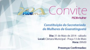 Convite – Constituição do Secretariado de Mulheres de Guaratinguetá