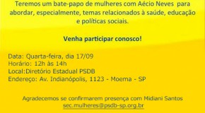 Aécio Neves discute políticas para mulheres, nesta quarta, em SP