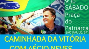 Venha sábado com a gente caminhar pela vitória do Brasil com Aécio!