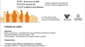 30/03 Presidente do PSDB-Mulher SP participa de painel em Fórum da Alesp sobre Mulher na Política