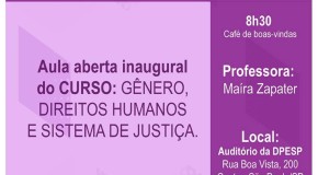Defensoria de SP promove aula aberta sobre direitos humanos das mulheres – SP, 16/01/2016