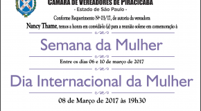PROGRAMAÇÃO DA SEMANA DA MULHER EM PIRACICABA