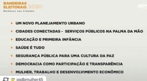 Conheça as Bandeiras Eleitorais 2020 – Mulheres nas Cidades